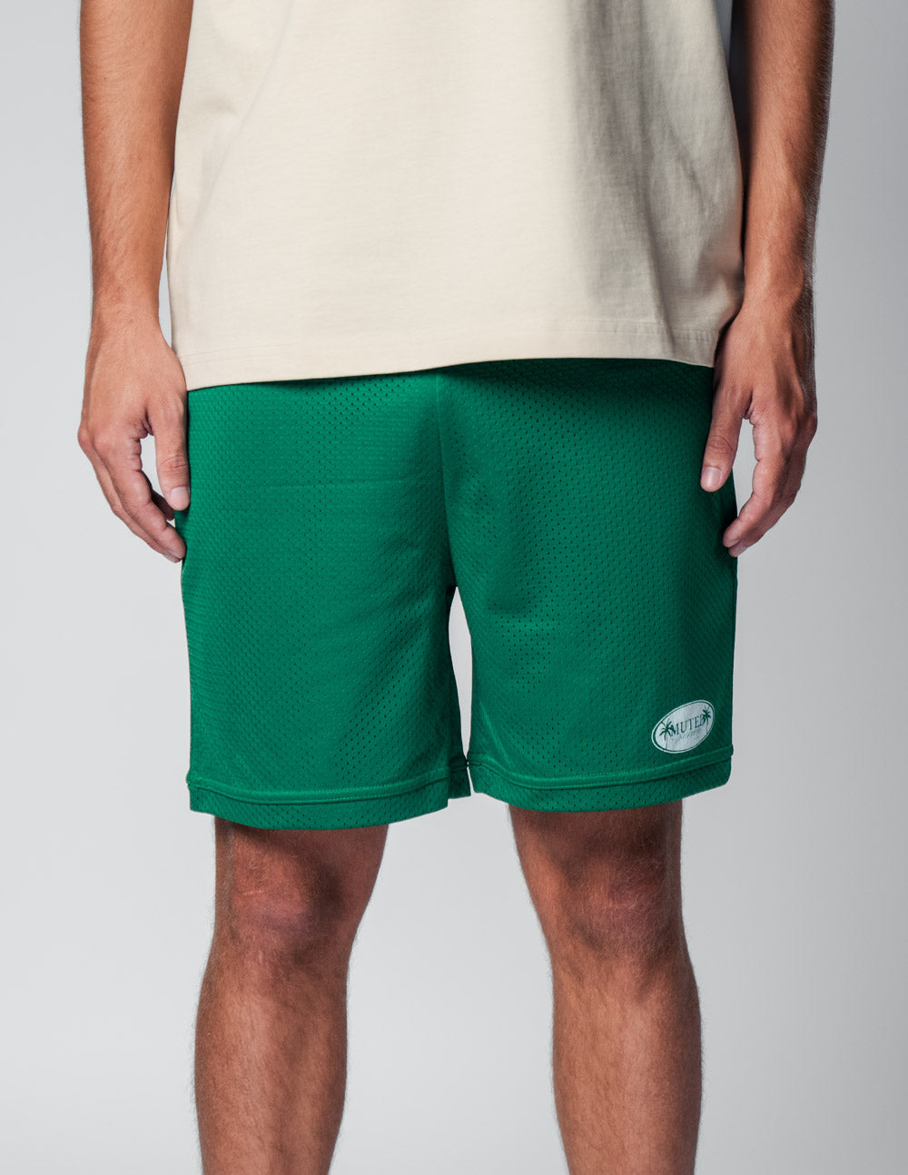 MUTED MESH SHORTS GREEN – mutedsociety