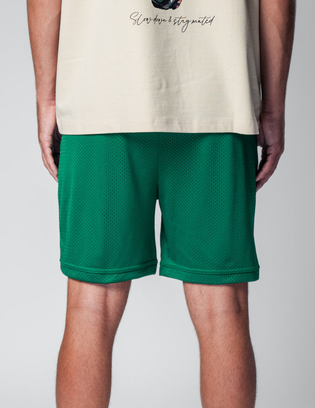 MUTED MESH SHORTS GREEN